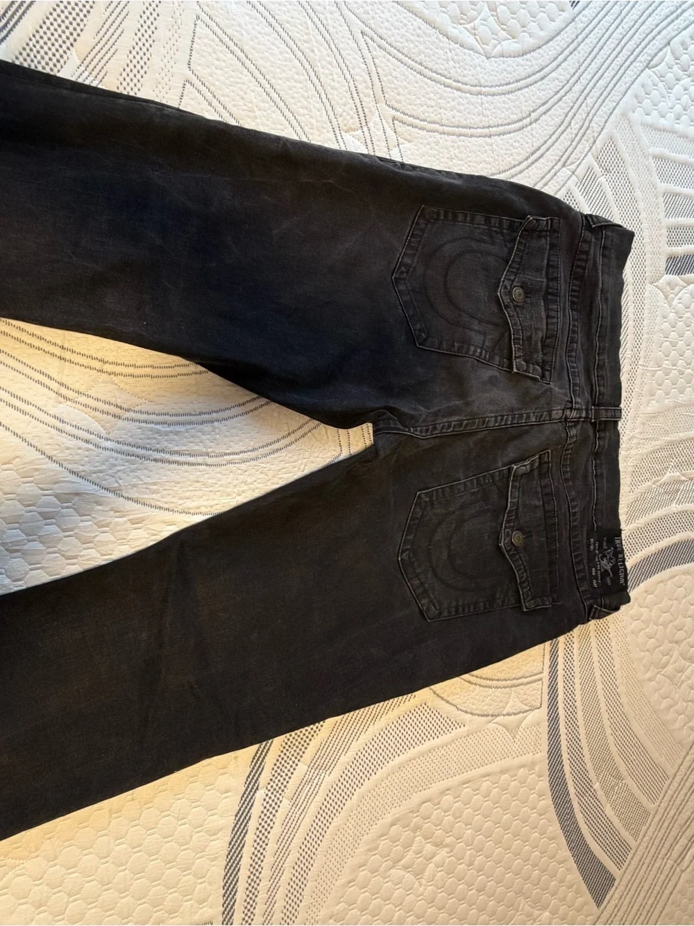 True Religion Men's Black Straight Jeans